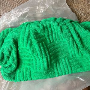 EGO Green toweling clutch bag